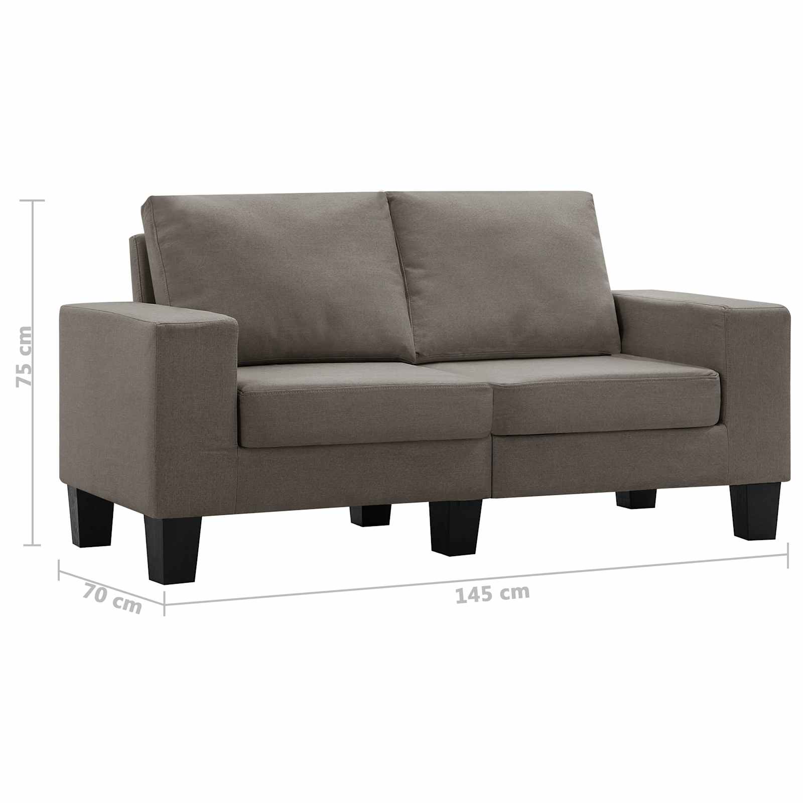 Sofa Sivo-smeđa Dvosjedi tkanina
