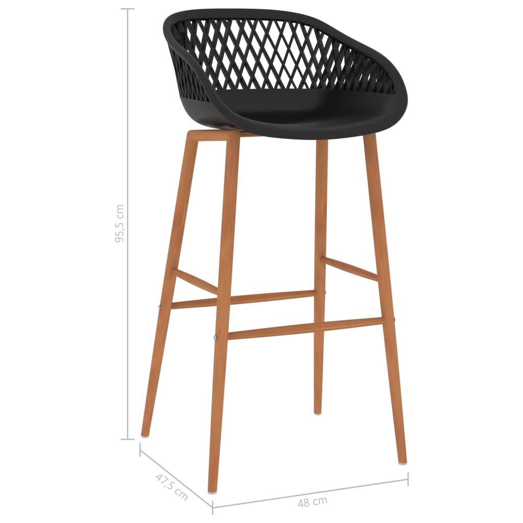 Barske stolice 2 kom crne