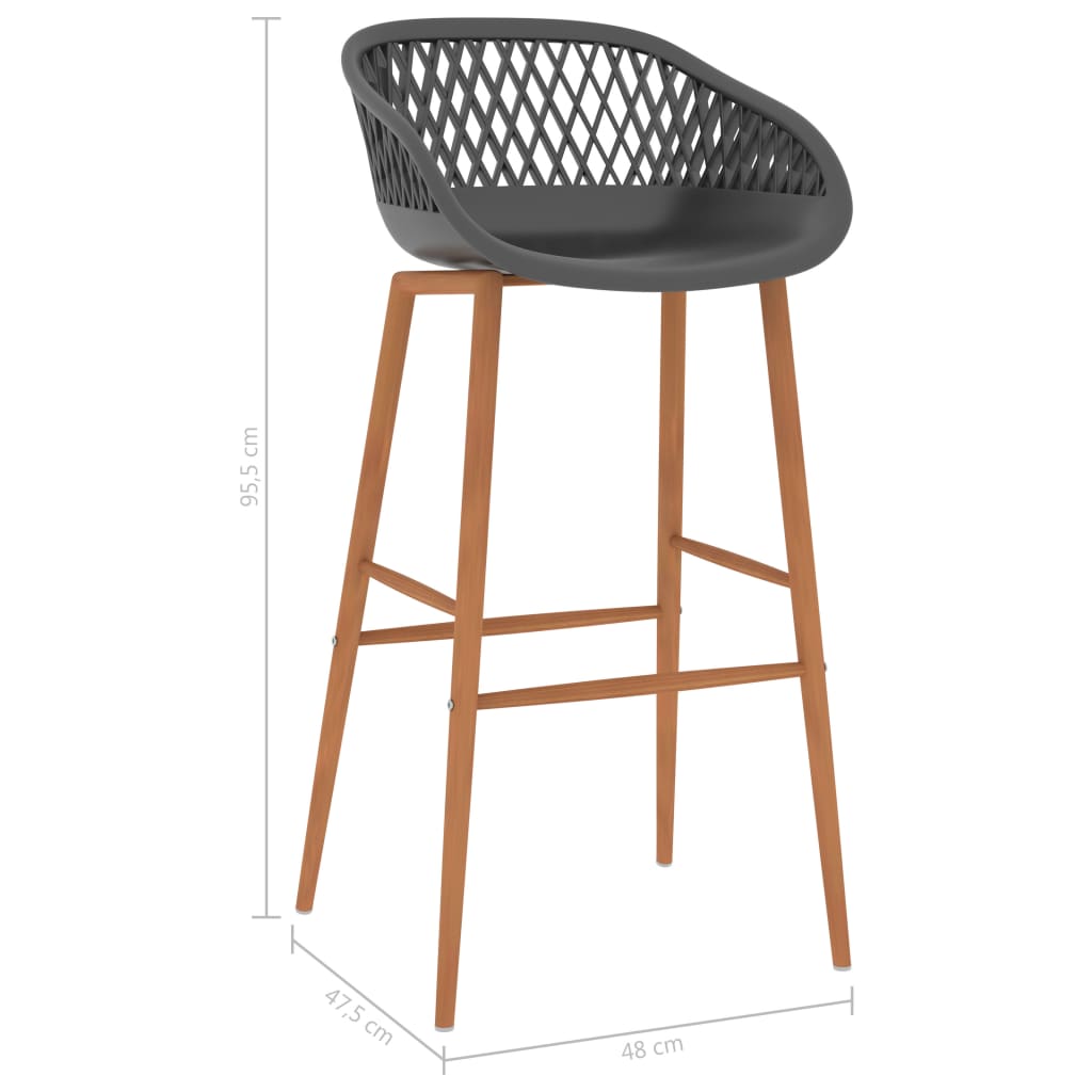 Barske stolice 2 kom sive