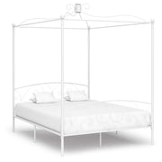 Okvir za krevet s nadstrešnicom bijeli metalni 180 x 200 cm