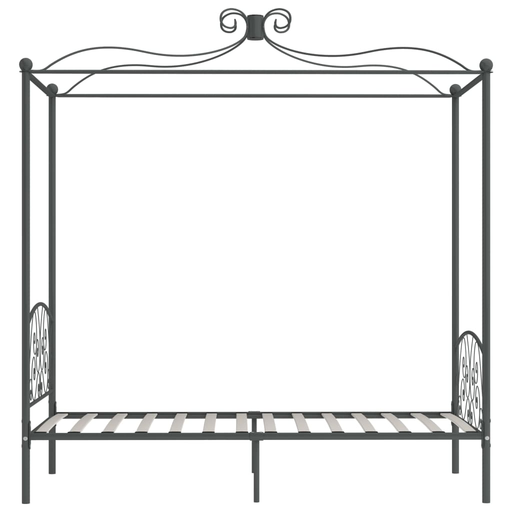 Okvir za krevet s nadstrešnicom sivi metalni 90 x 200 cm
