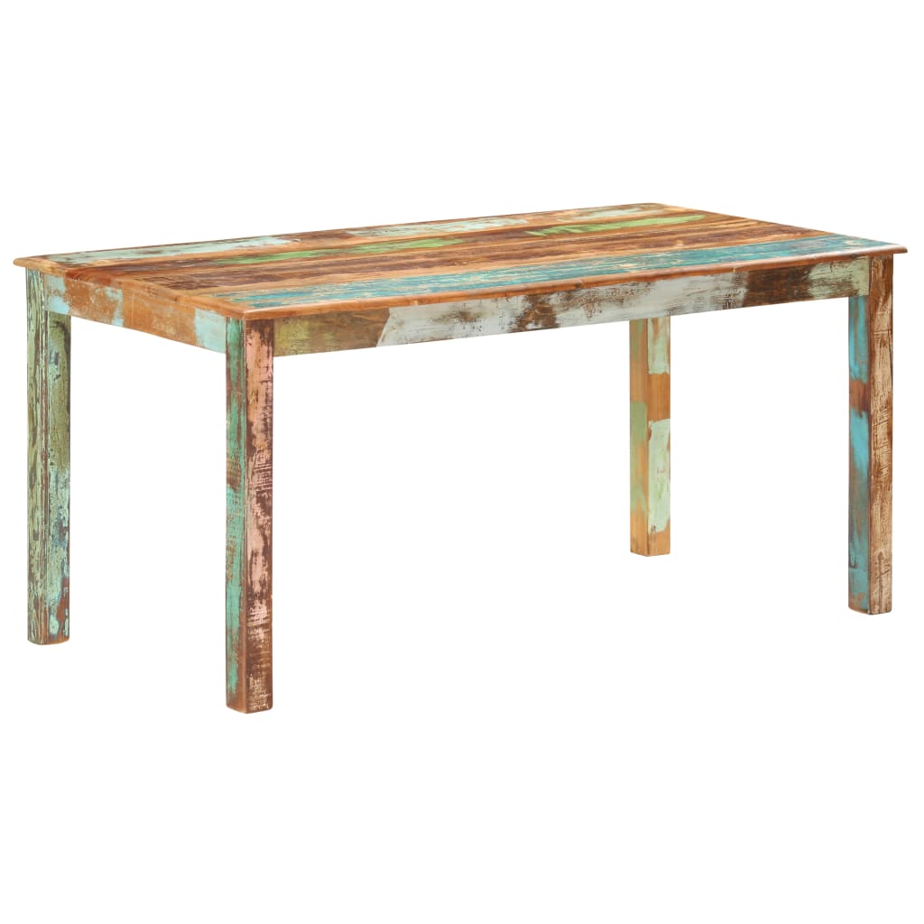 Blagovaonski stol od masivnog obnovljenog drva 160 x 80 x 76 cm