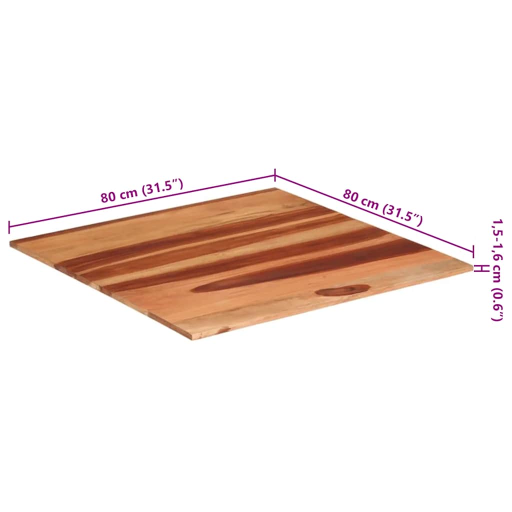 Stolna ploča od masivnog drva bagrema 15 - 16 mm 80 x 80 cm