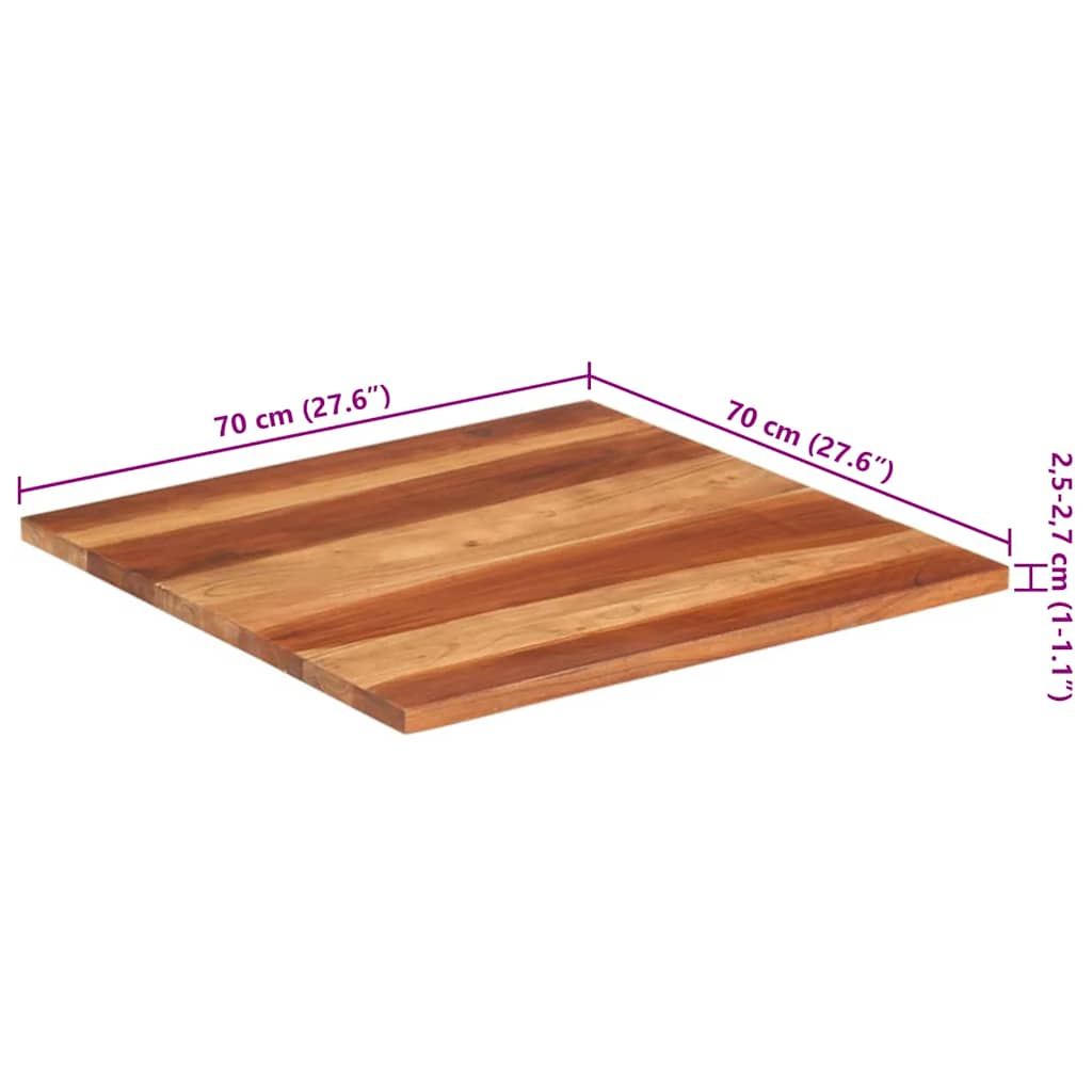 Stolna ploča od masivnog drva bagrema 25 - 27 mm 70 x 70 cm