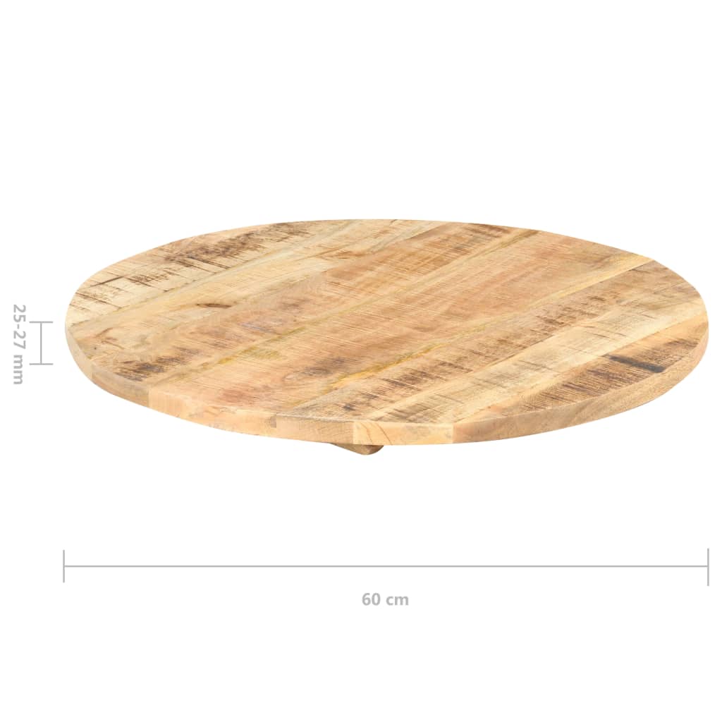 Stolna ploča od masivnog drva manga okrugla 25 - 27 mm 60 cm