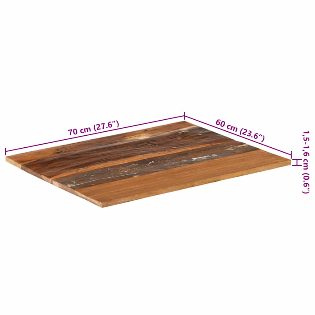 Pravokutna stolna ploča 60 x 70 cm 15 - 16 mm obnovljeno drvo