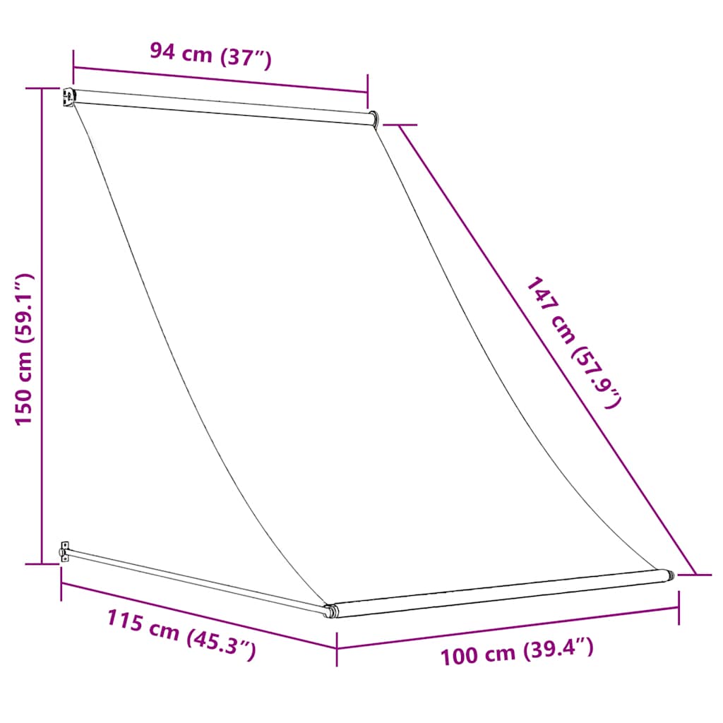Tenda na uvlačenje 100 x 150 cm antracit