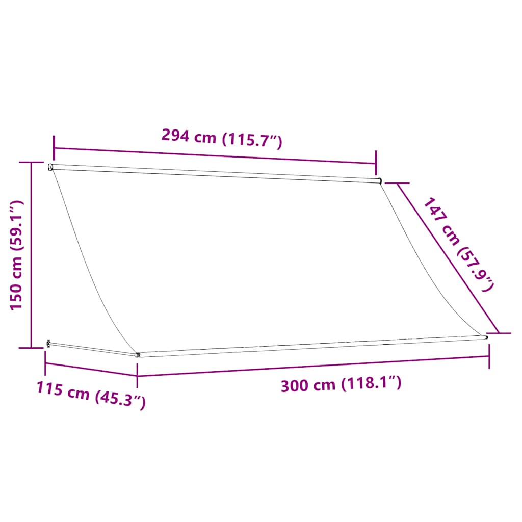 Tenda na uvlačenje 300 x 150 cm narančasto-smeđa