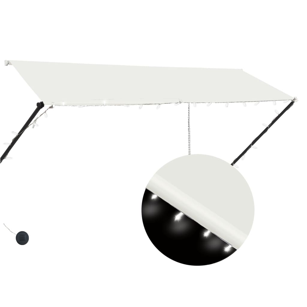 Tenda na uvlačenje s LED svjetlima 300 x 150 cm krem
