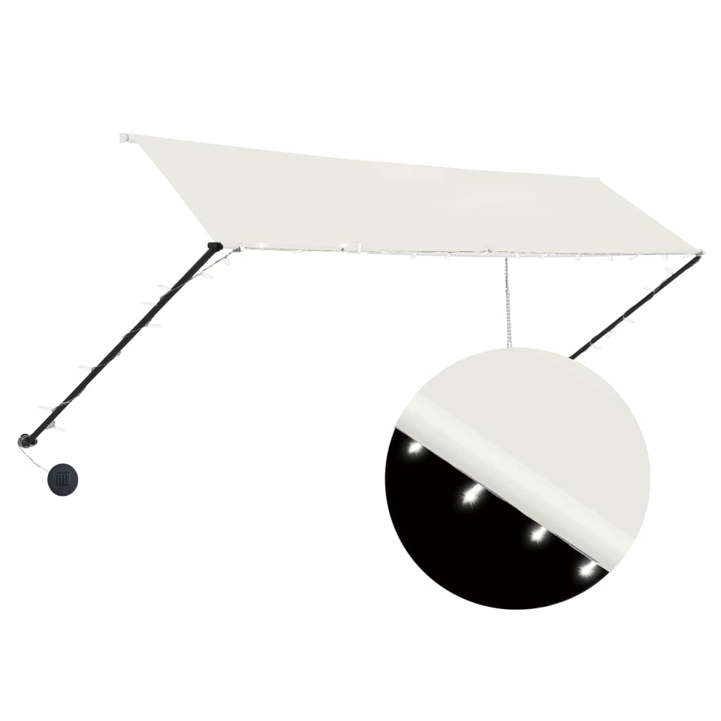 Tenda na uvlačenje s LED svjetlima 350 x 150 cm krem