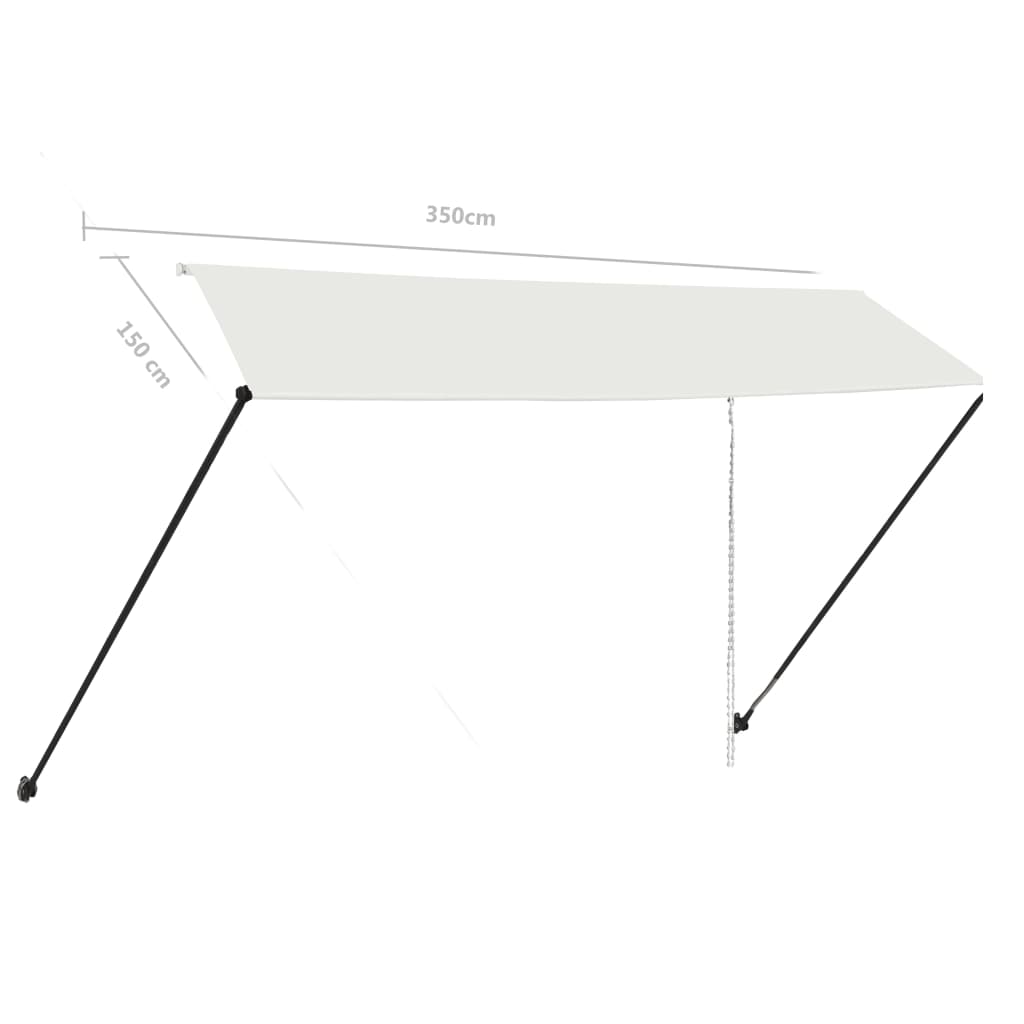 Tenda na uvlačenje s LED svjetlima 350 x 150 cm krem