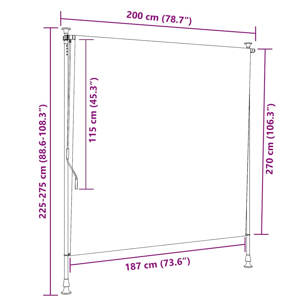 Vanjska roleta 200 x 270 cm antracit