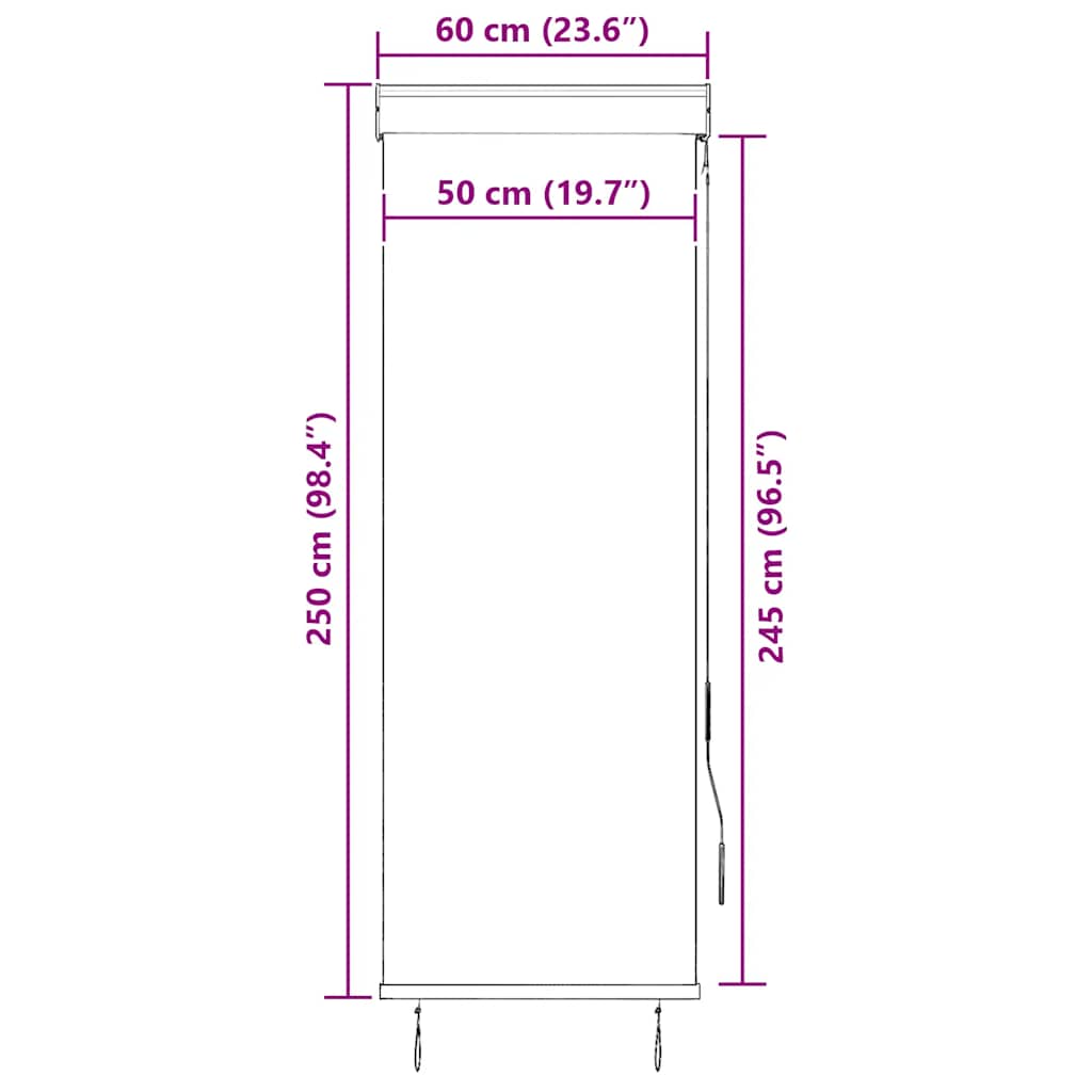 Vanjska roleta 60 x 250 cm plavo-bijela