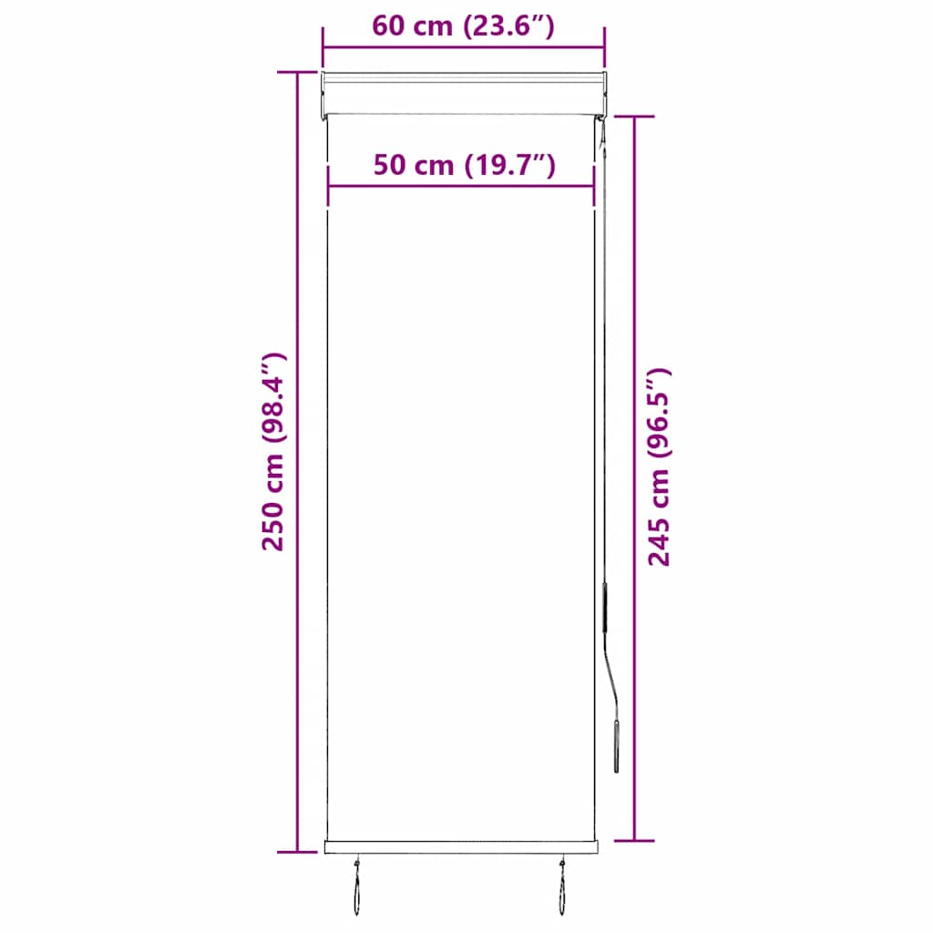 Vanjska roleta 60 x 250 cm antracit