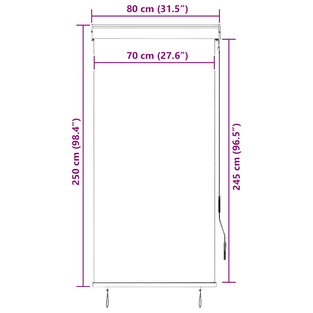 Vanjska roleta 80 x 250 cm žuto-bijela