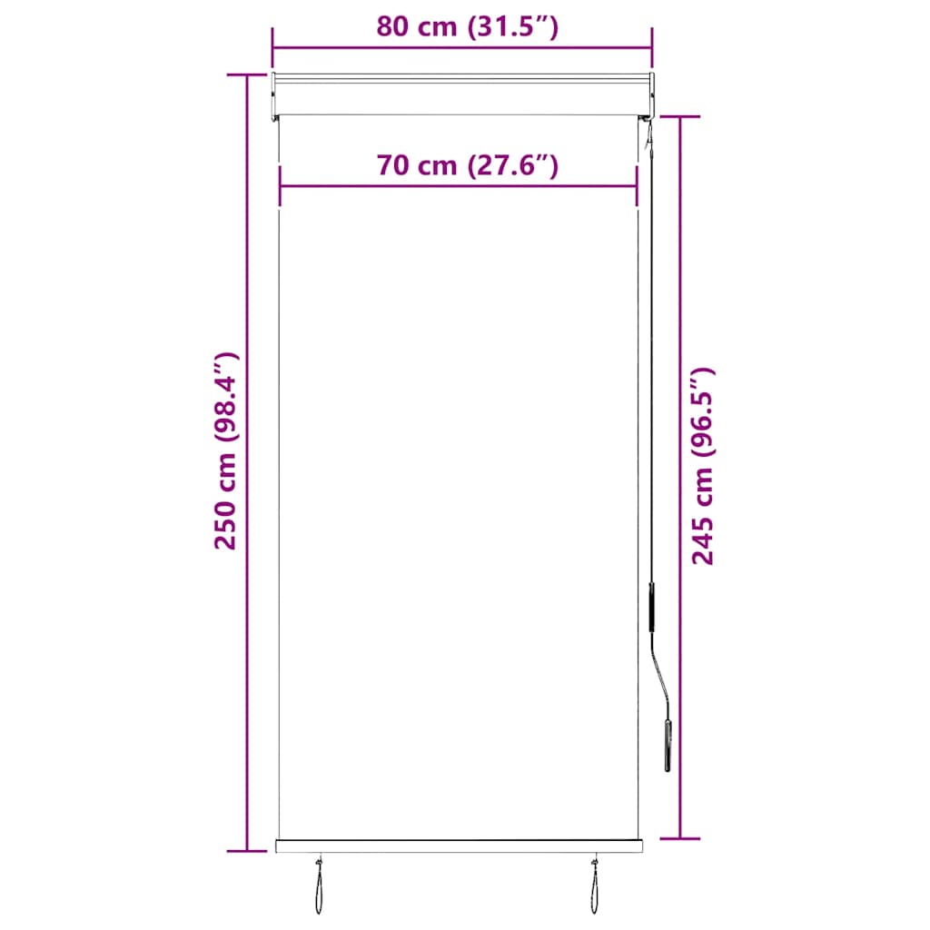 Vanjska roleta 80 x 250 cm antracit