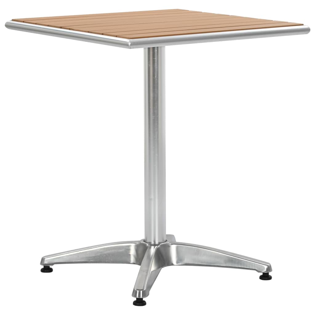 Vrtni stol srebrni 60 x 60 x 70 cm od aluminija i WPC-a
