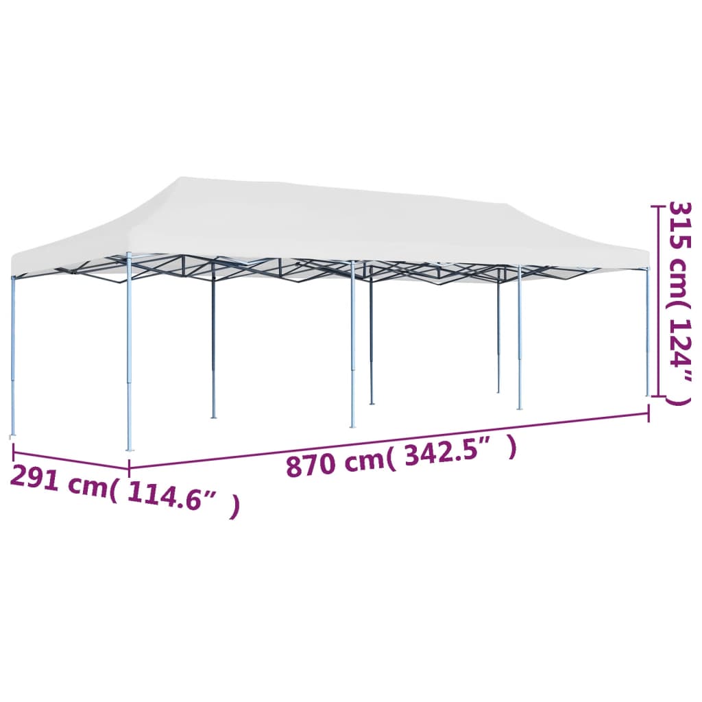 Sklopivi prigodni šator za zabave 3 x 9 m bijeli