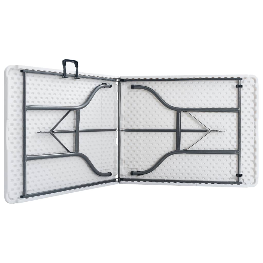 Sklopivi vrtni stol bijeli 180 x 72 x 72 cm HDPE