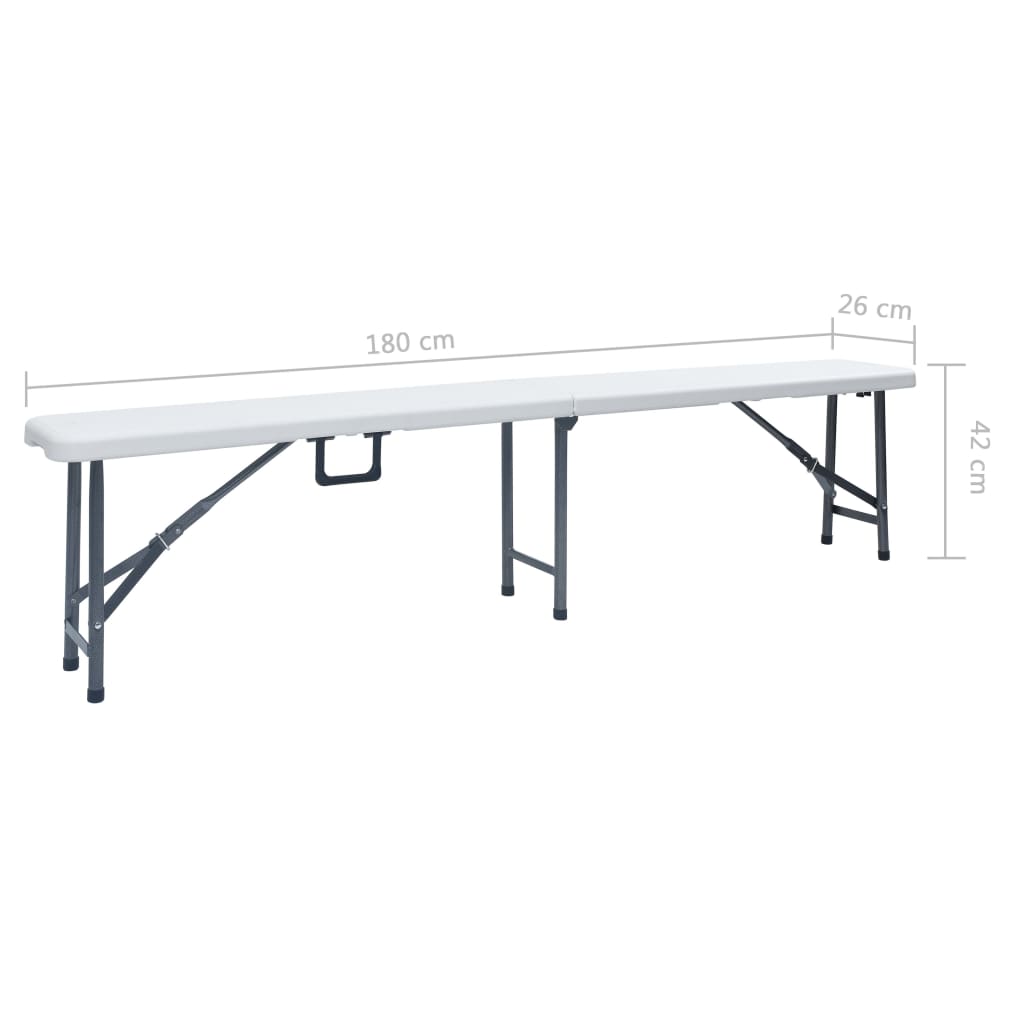 Sklopive vrtne klupe 2 kom 180 cm HDPE bijele