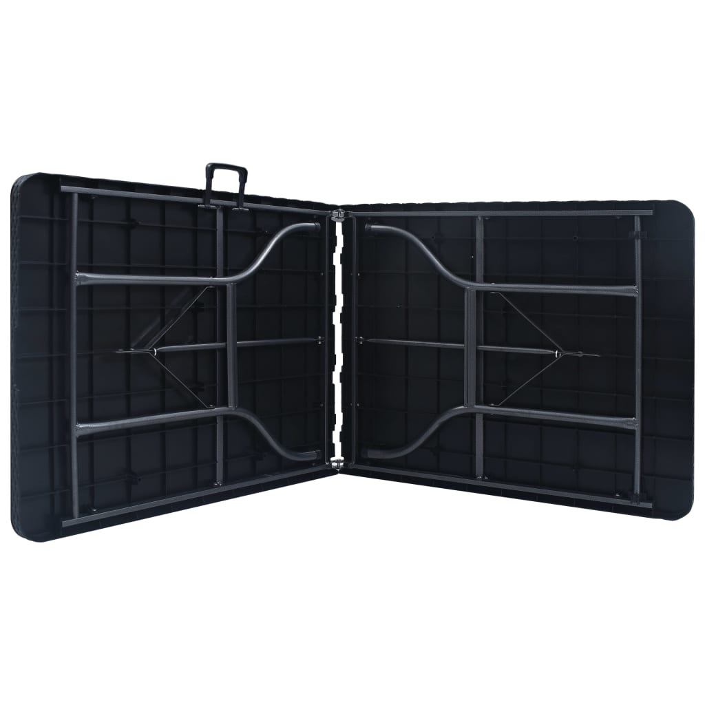 Sklopivi vrtni stol crni 180 x 75 x 72 cm HDPE imitacija ratana