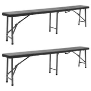 Sklopive vrtne klupe 2 kom 180 cm HDPE crne