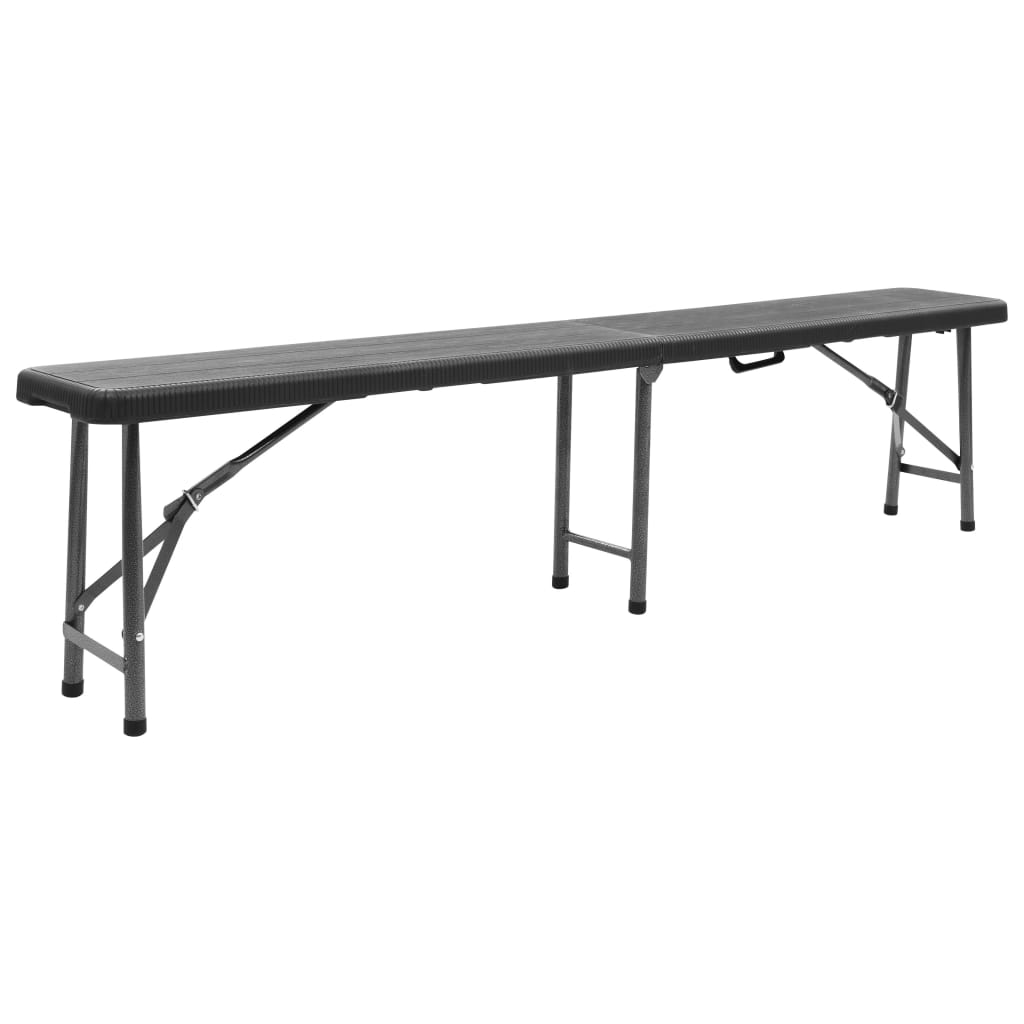 Sklopive vrtne klupe 2 kom 180 cm HDPE crne