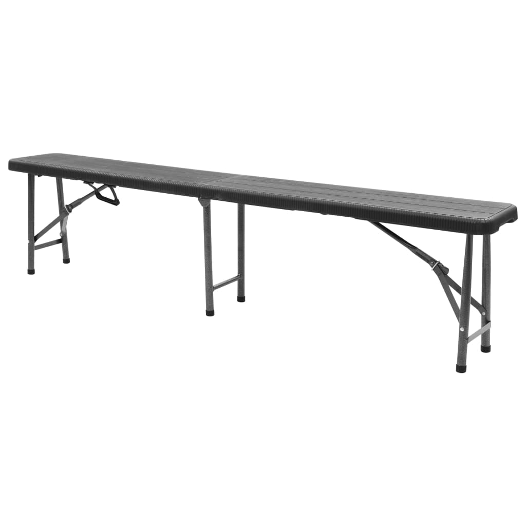 Sklopive vrtne klupe 2 kom 180 cm HDPE crne