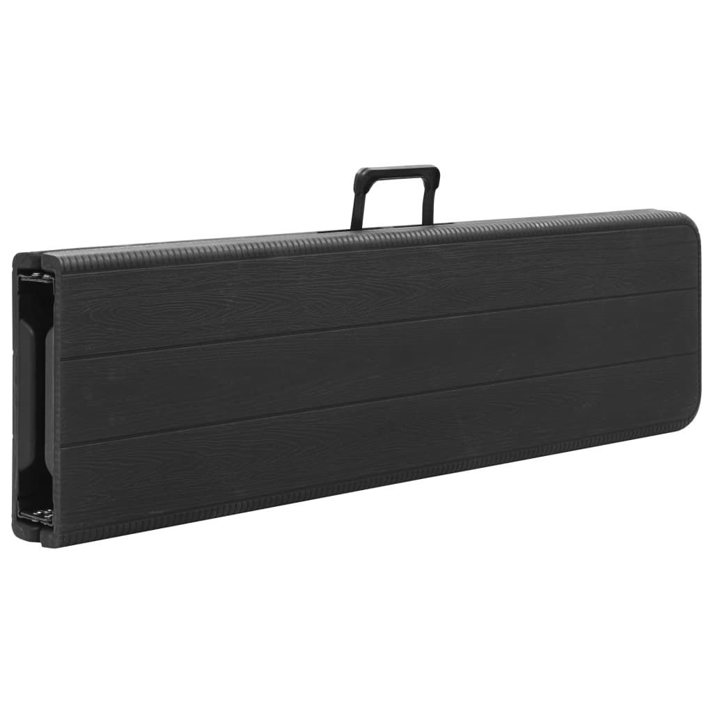 Sklopive vrtne klupe 2 kom 180 cm HDPE crne