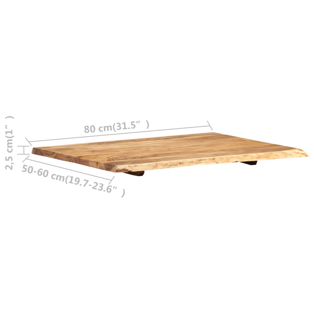 Stolna ploča od masivnog bagremovog drva 80 x (50-60) x 2,5 cm
