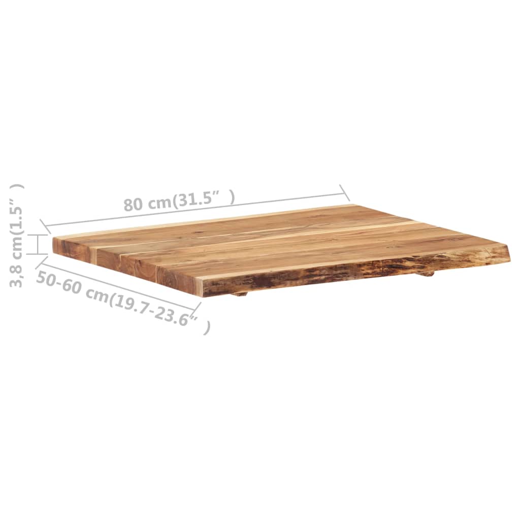 Stolna ploča od masivnog bagremovog drva 80 x (50-60) x 3,8 cm