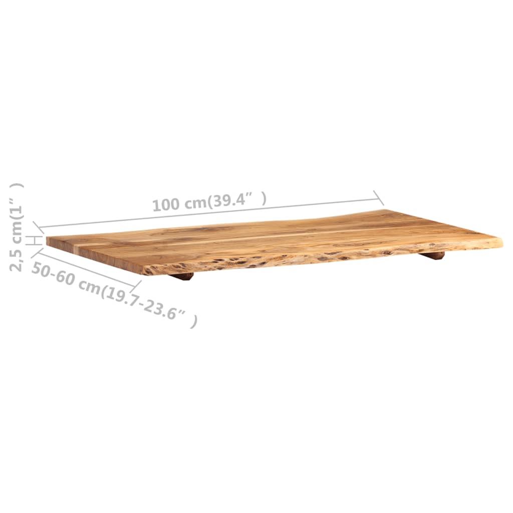 Stolna ploča od masivnog bagremovog drva 100 x (50-60) x 2,5 cm