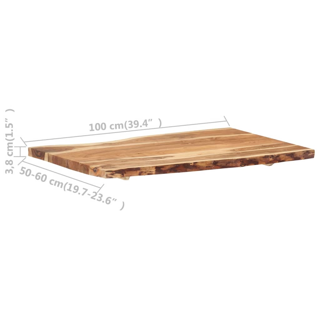 Stolna ploča od masivnog bagremovog drva 100 x (50-60) x 3,8 cm