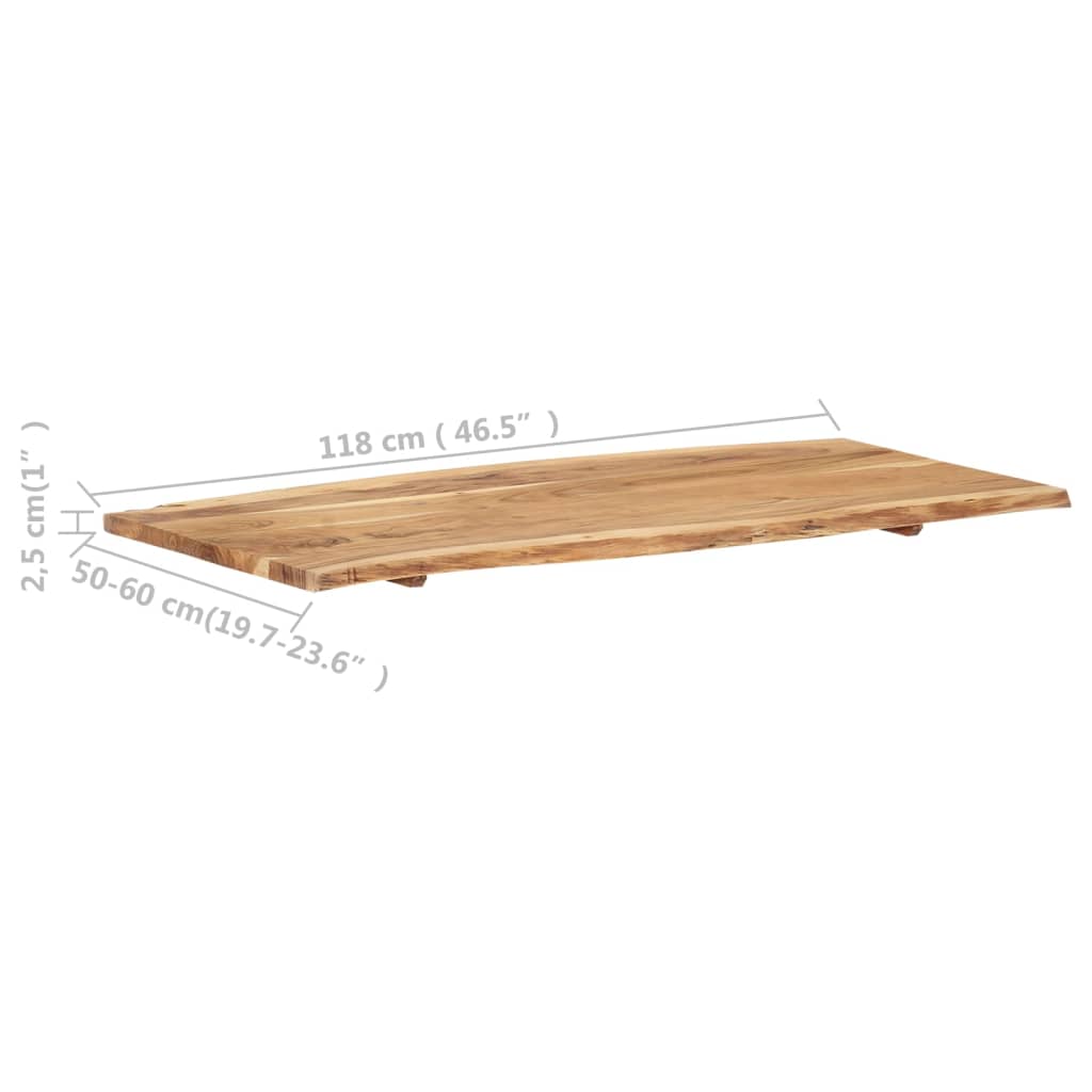 Stolna ploča od masivnog bagremovog drva 118 x (50-60) x 2,5 cm