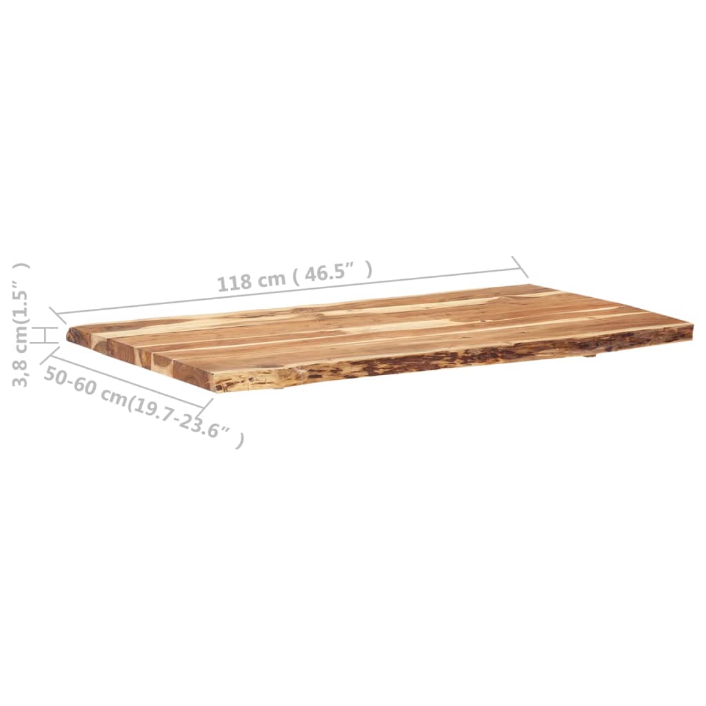Stolna ploča od masivnog bagremovog drva 118 x (50-60) x 3,8 cm