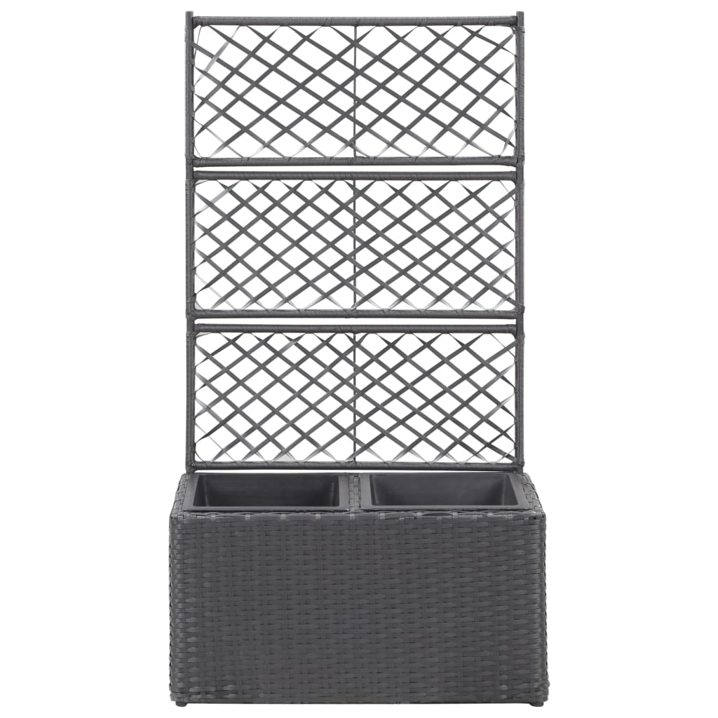 Sadilica s rešetkom i 2 posude 58x30x107 cm od poliratana crna