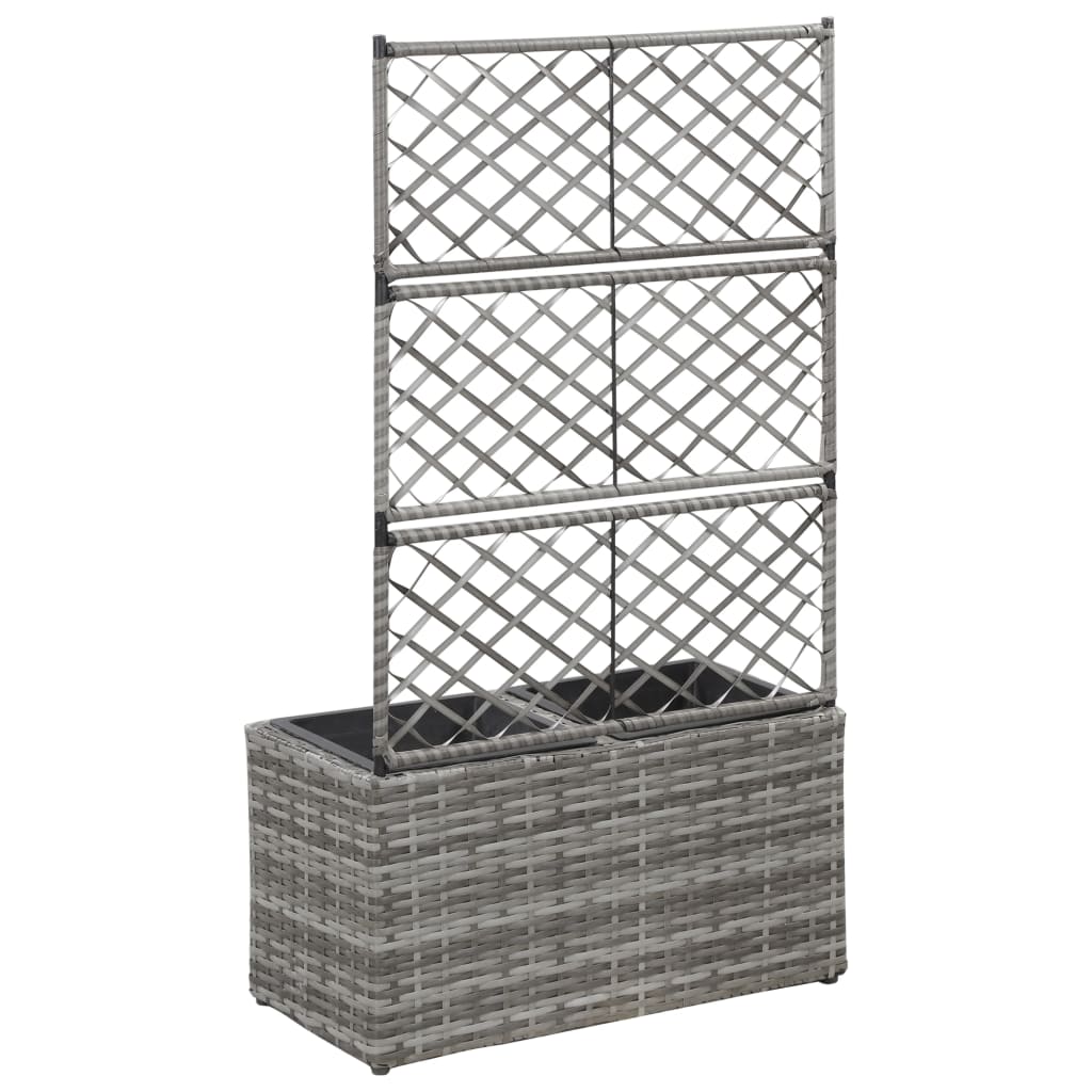 Sadilica s rešetkom i 2 posude 58x30x107 cm od poliratana siva