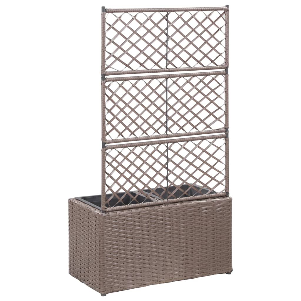 Sadilica s rešetkom i 2 posude 58x30x107 cm od poliratana smeđa