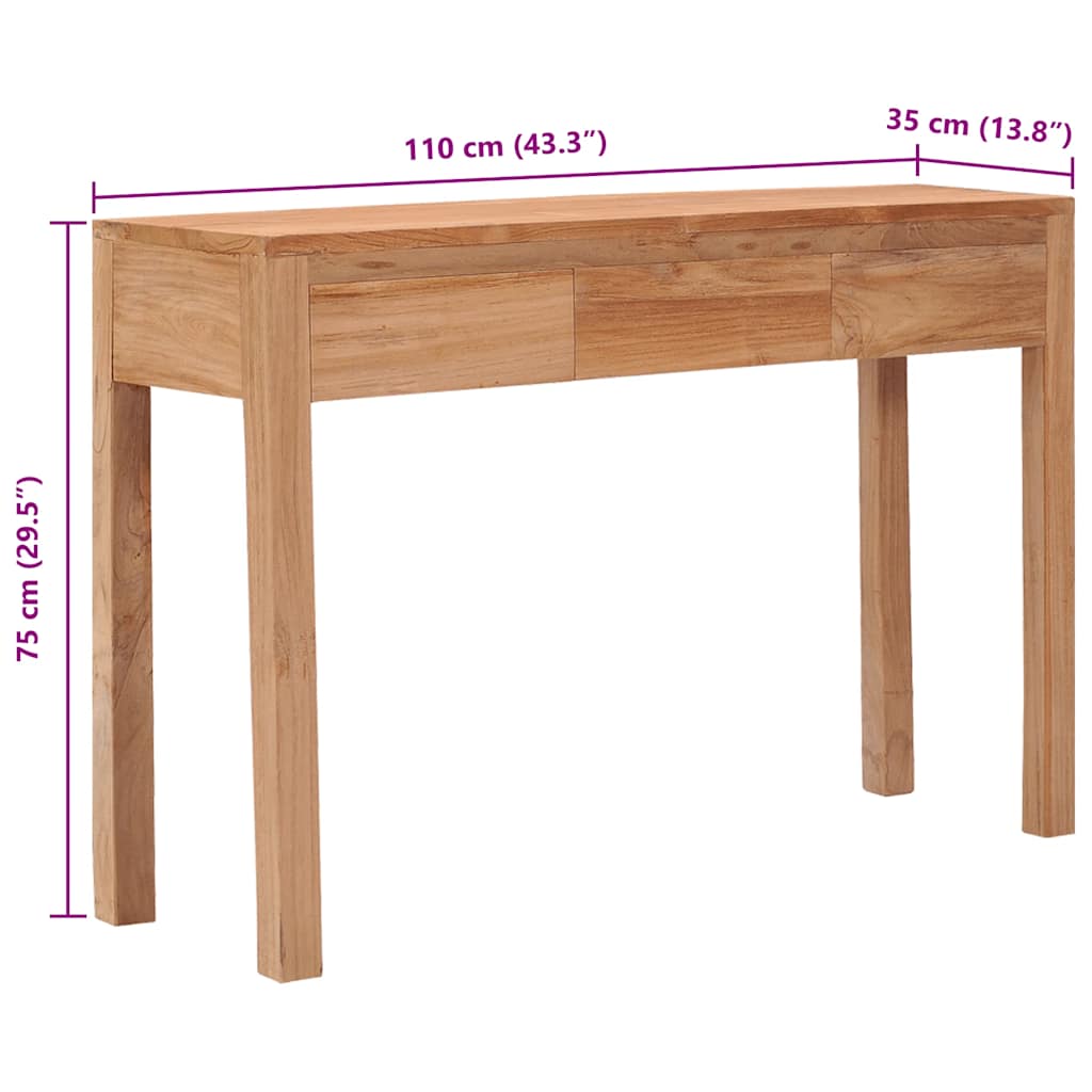 Konzolni stol 110 x 35 x 75 cm od masivne tikovine