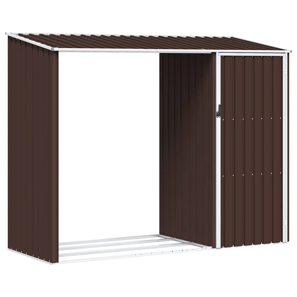 Vrtno spremište za drva smeđe 245 x 98 x 159 cm pocinčani čelik