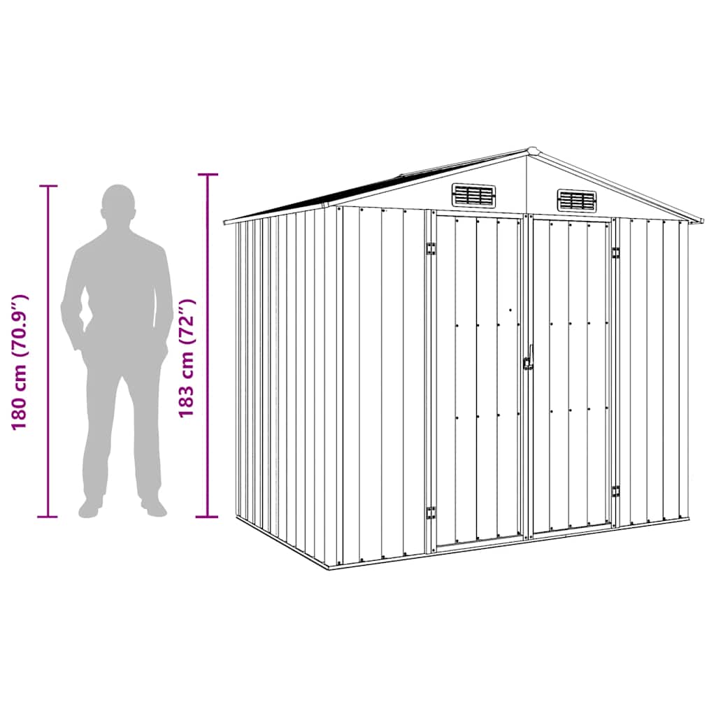 Vrtno spremište zeleno 205 x 129 x 183 cm od pocinčanog čelika