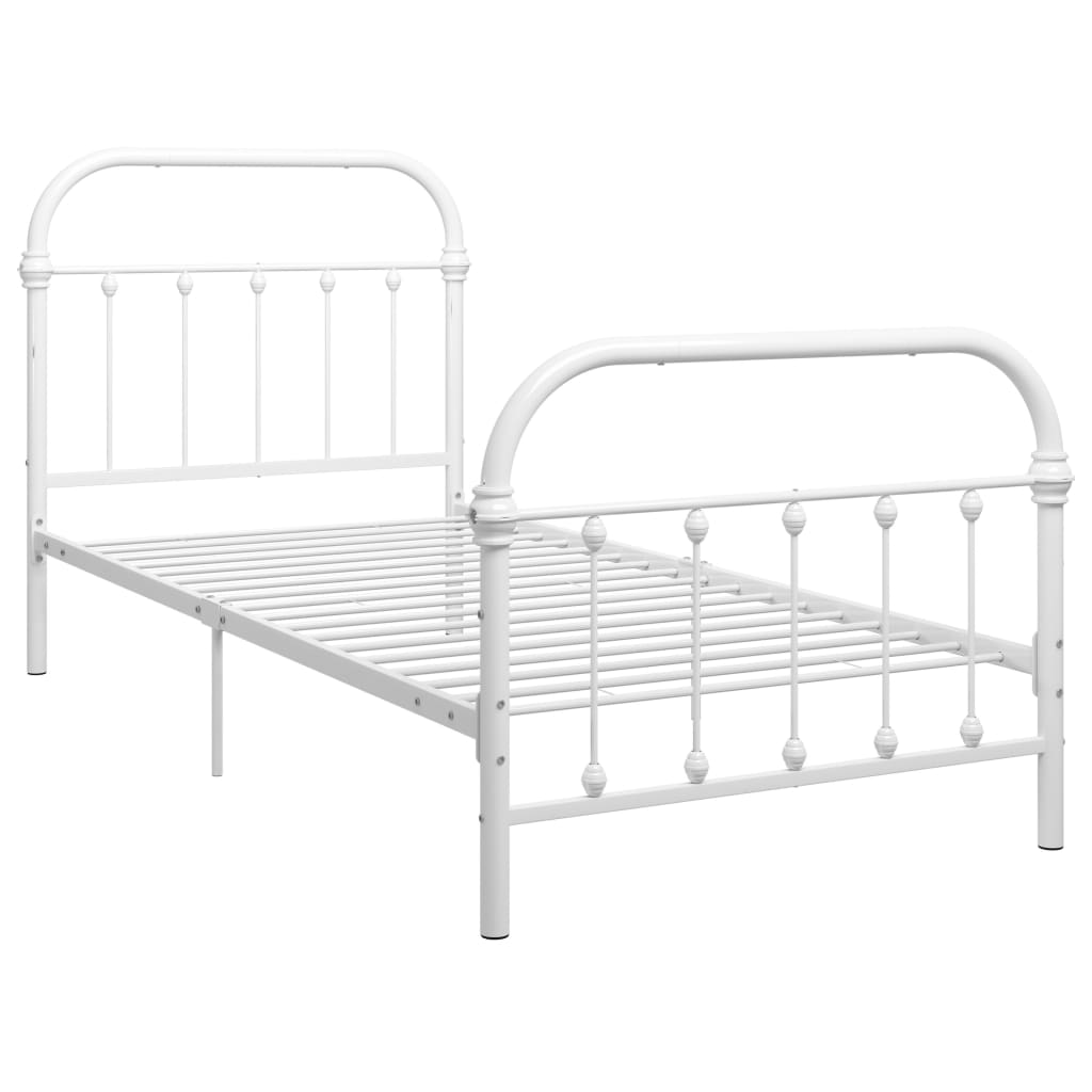 Okvir za krevet bijeli metalni 90 x 200 cm