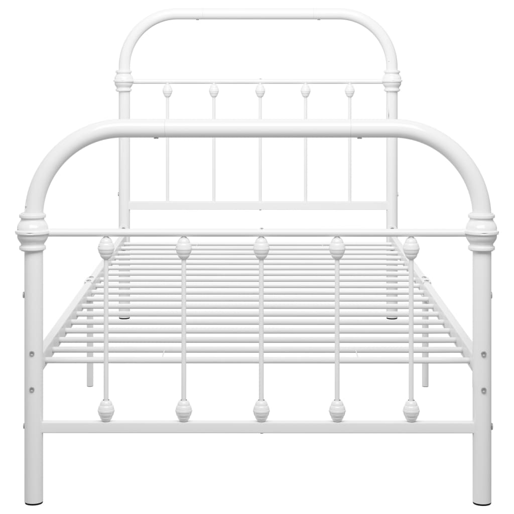 Okvir za krevet bijeli metalni 100 x 200 cm