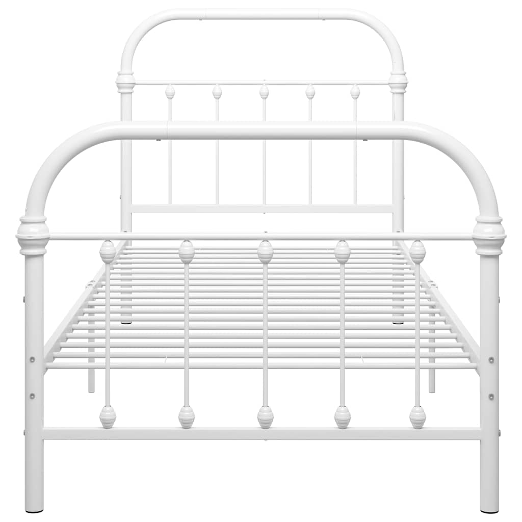 Okvir za krevet bijeli metalni 100 x 200 cm