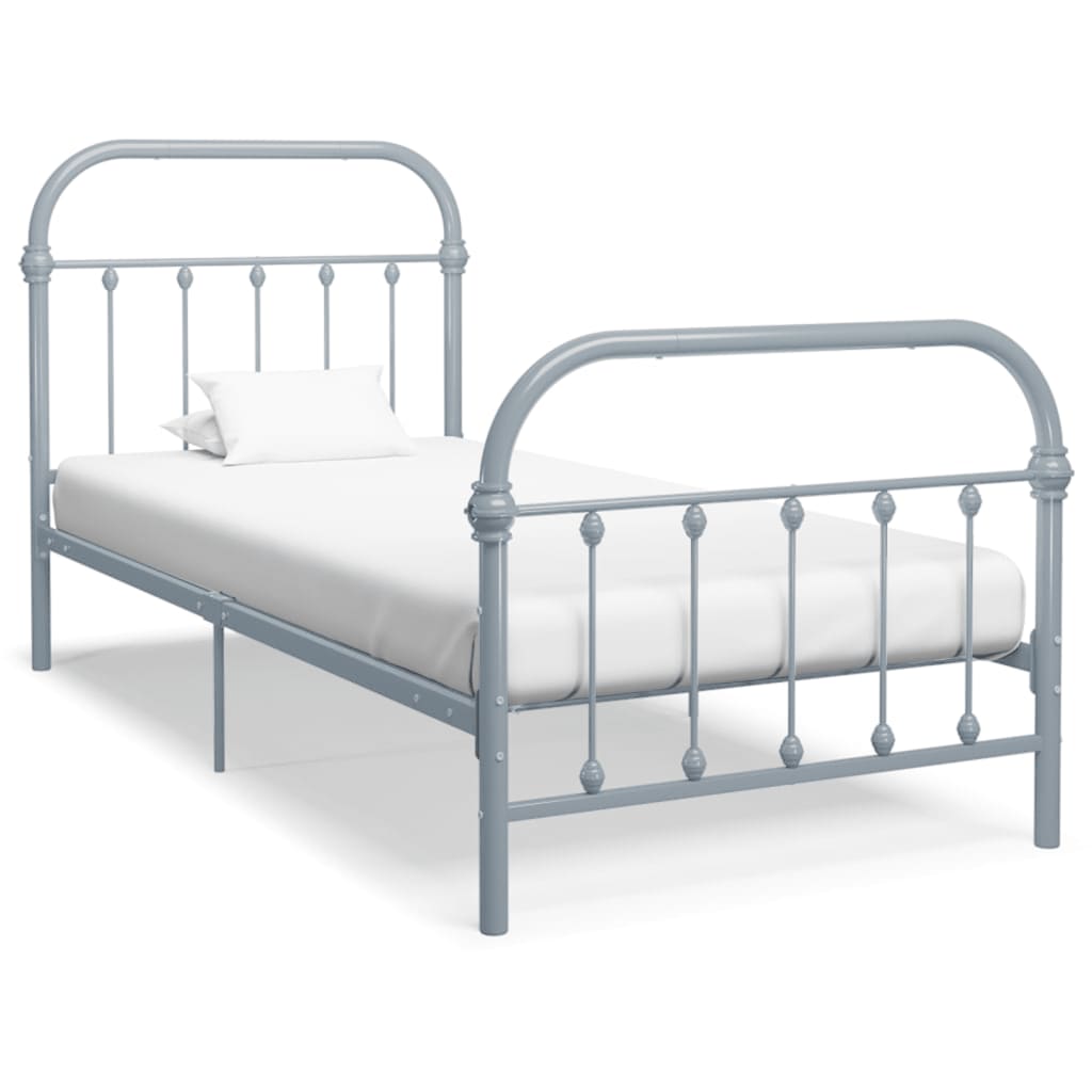Okvir za krevet sivi metalni 100 x 200 cm