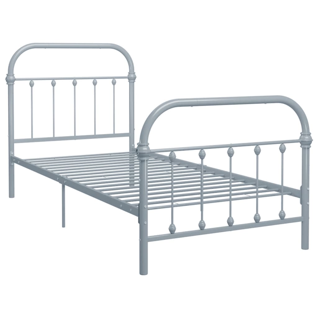 Okvir za krevet sivi metalni 100 x 200 cm