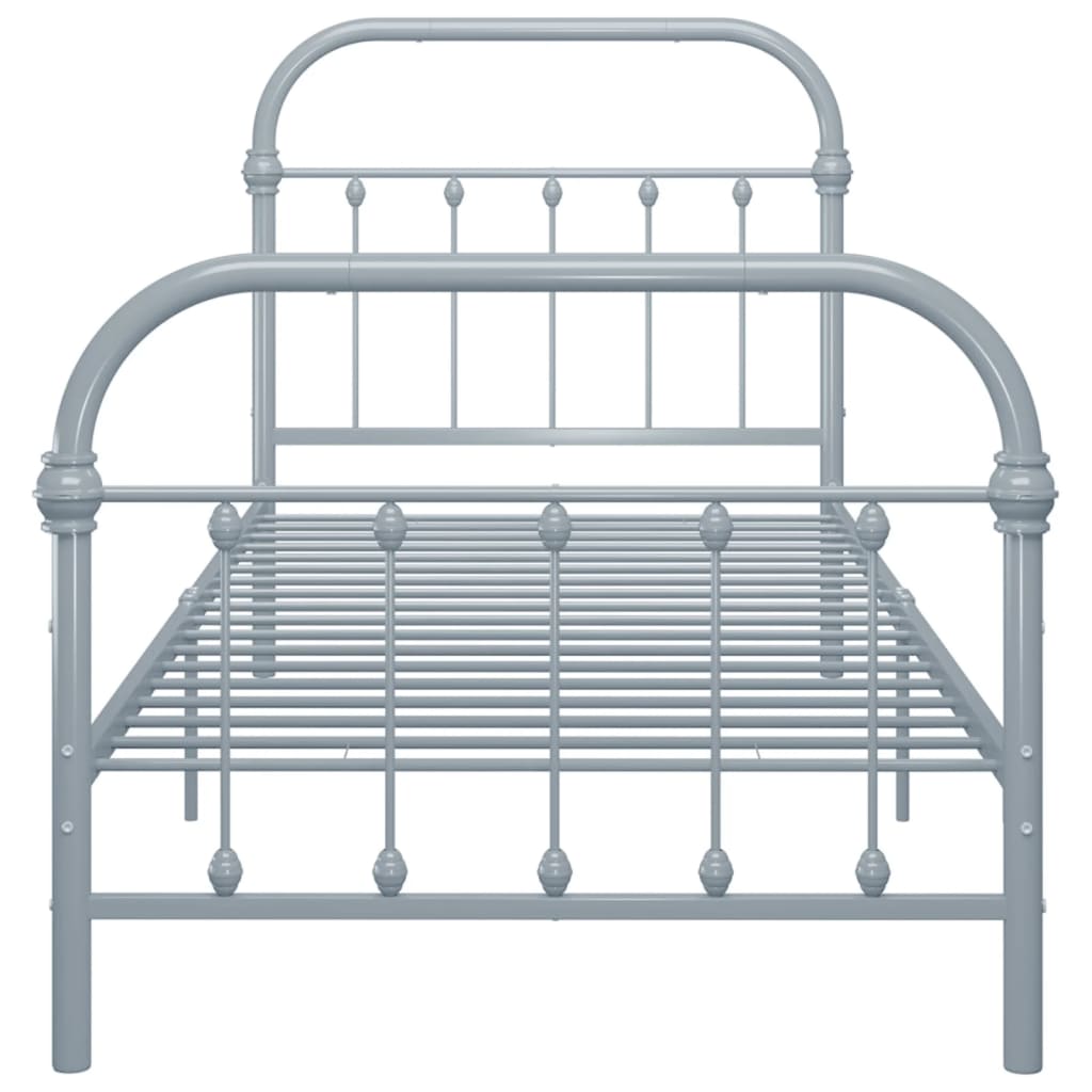 Okvir za krevet sivi metalni 100 x 200 cm