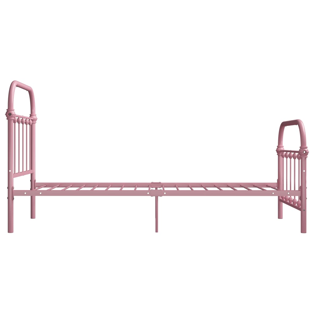 Okvir za krevet ružičasti metalni 90 x 200 cm