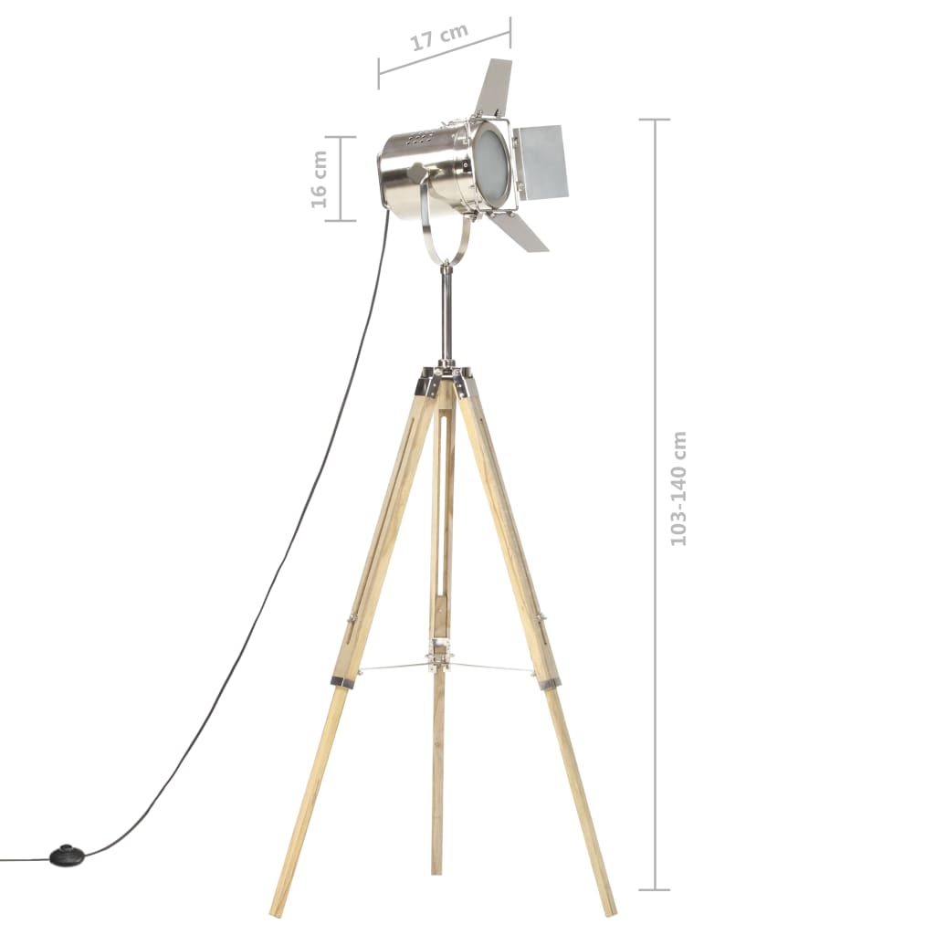Podna svjetiljka na tronošcu od masivnog drva manga 140 cm