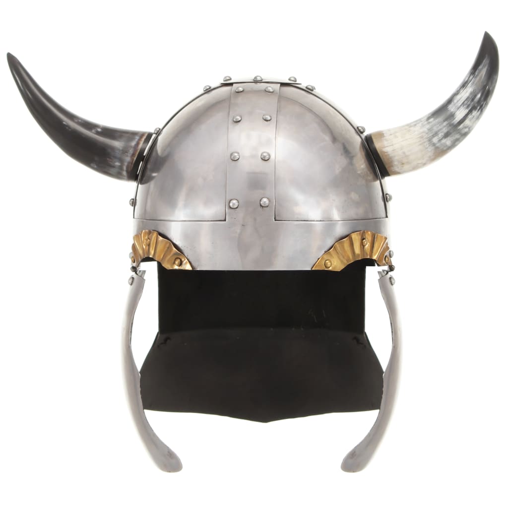 Fantastična vikinška kaciga za LARP srebrna čelična